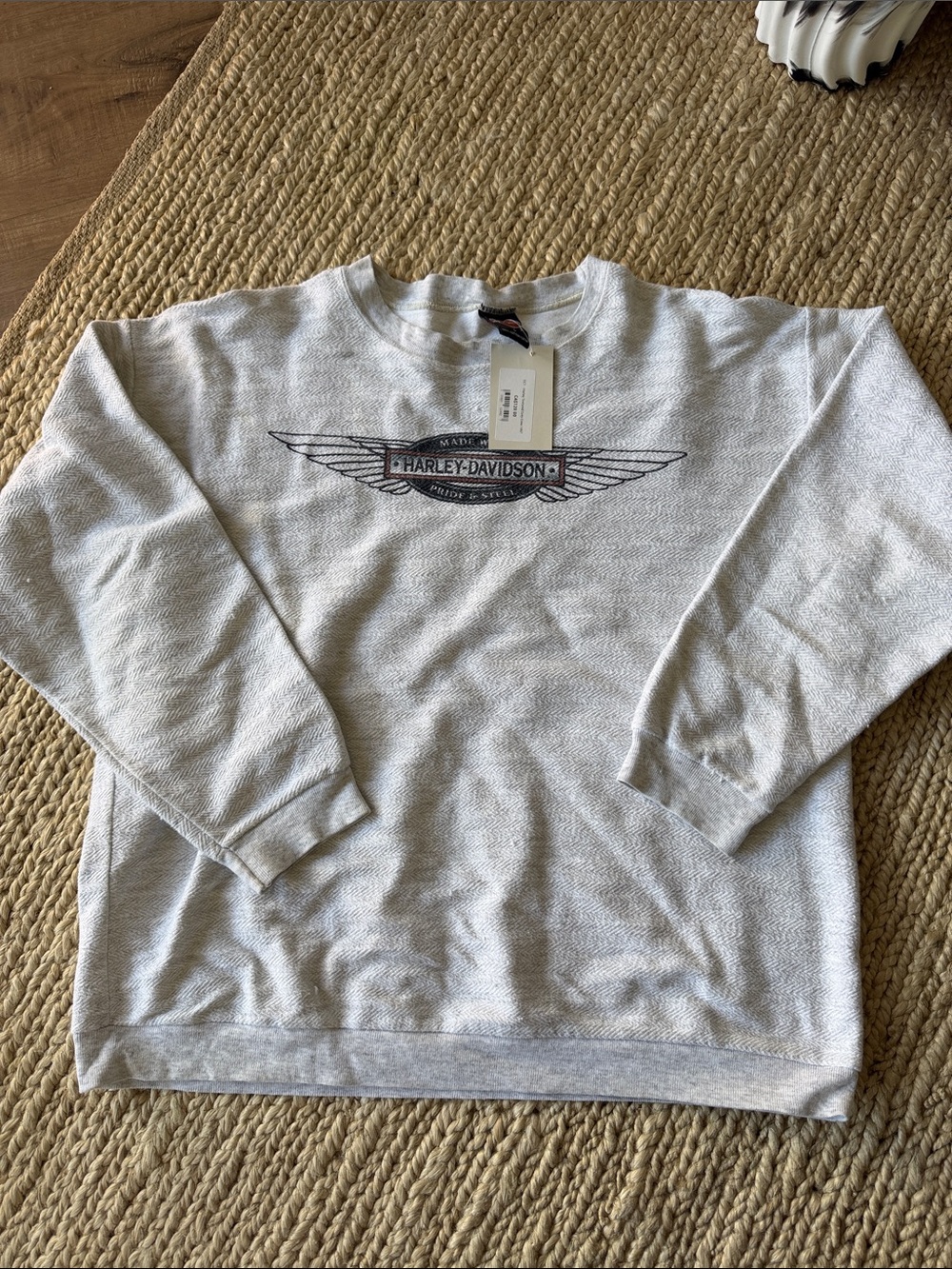 Harley-Davidson Light Gray Crewneck Sweatshirt with Wing Logo